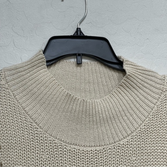 RDI Tunic Sweater Womens Large Mock Neck Kangaroo Pocket Ribbed Beige NWT large - Picture 4 of 8